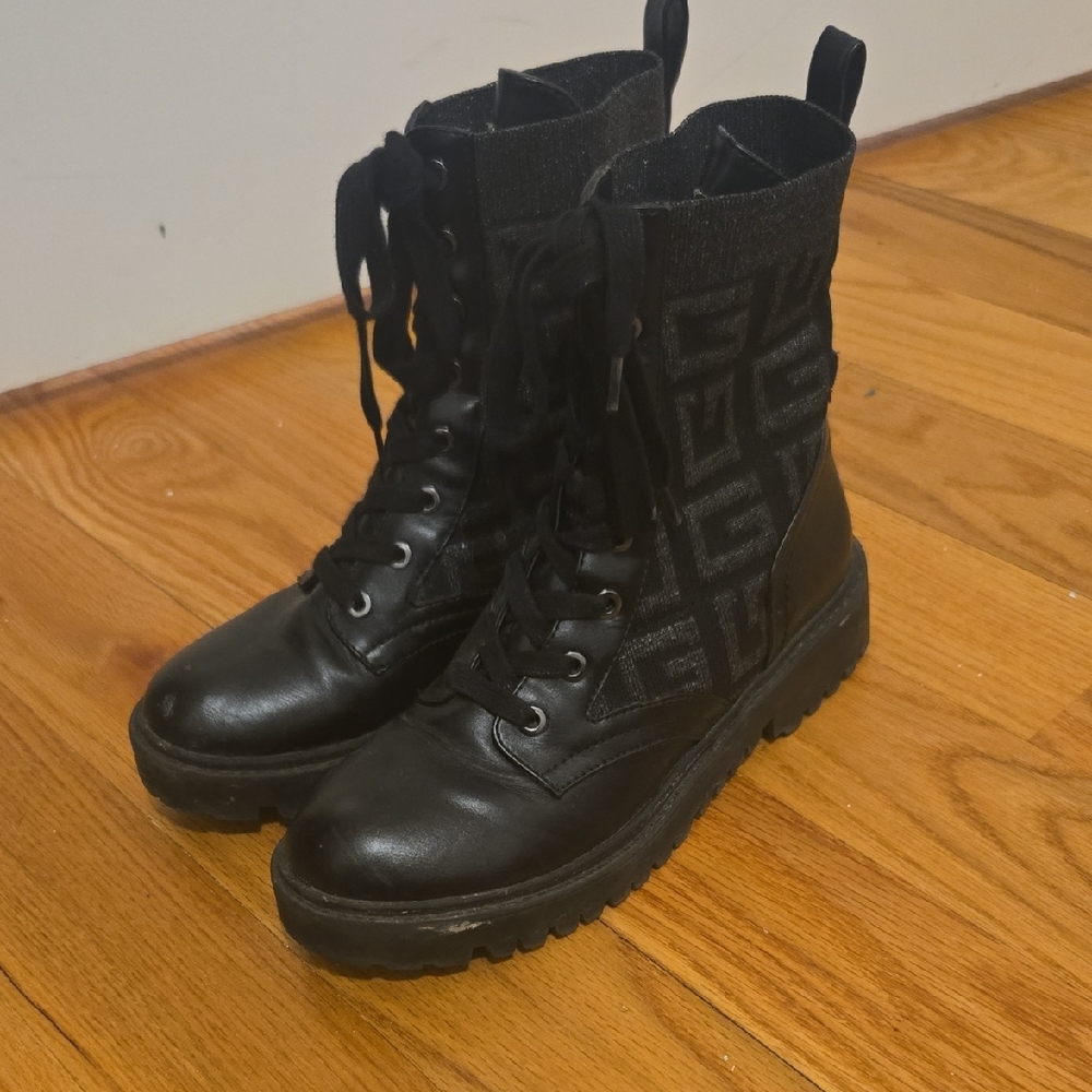 Guess Black Combat Boots for Women
